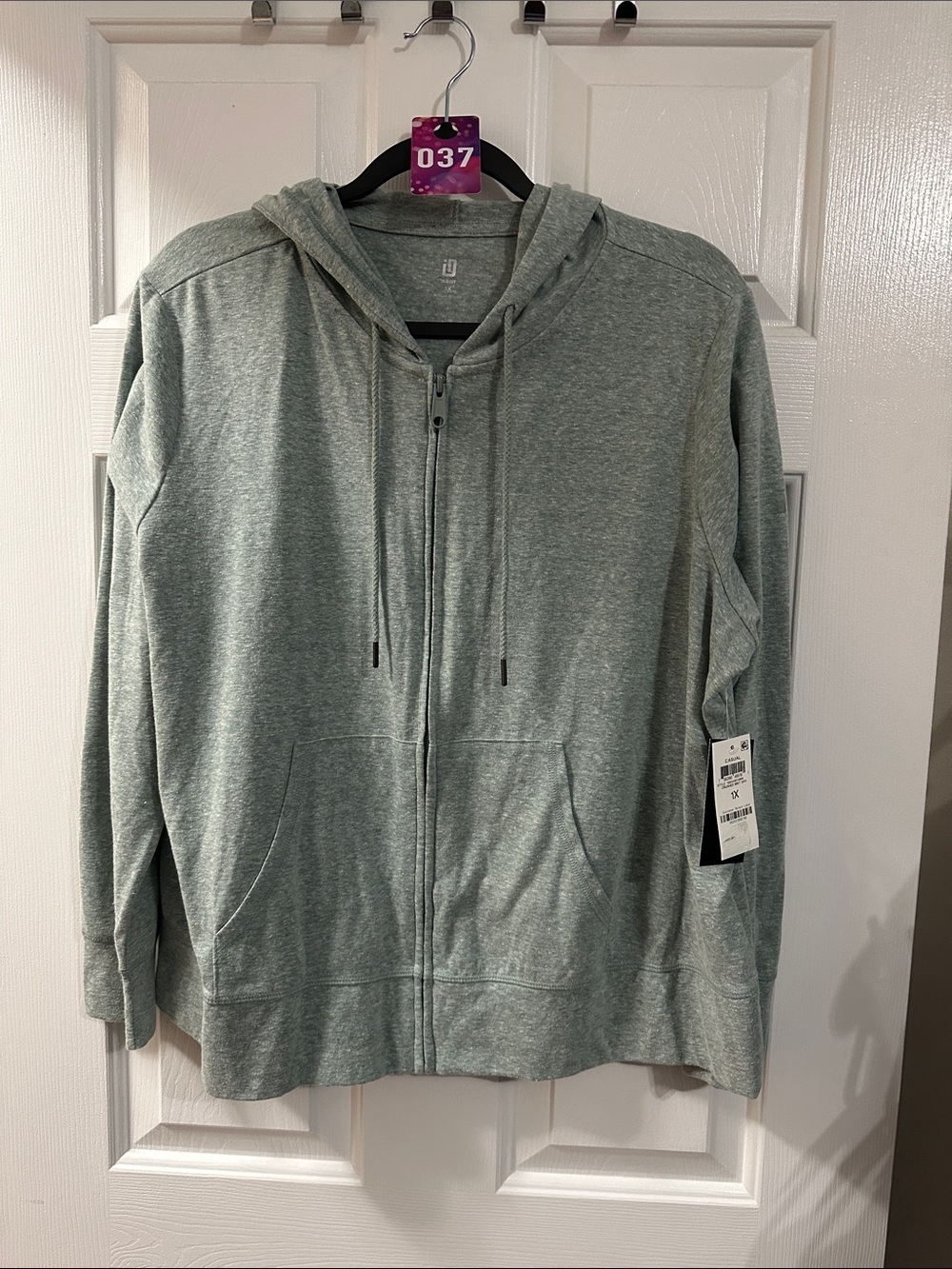 Ideology Men's Heather Sage Green Full-Zip Hoodie